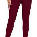SweatyRocks Women's Casual Skinny Leggings Stretchy High Waisted Work Pants (X-Large, Maroon)