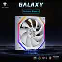Galaxy 120mm PC Case Fan, ARGB and PWM Cooling Fans PC, Axle Core Double Ring CD Pattern Module Computer Fans, Daisy-Chain 5V RGB Fan (White 3 Pack)