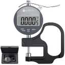 Neoteck Digital Thickness Gauge 0.5inch/12.7mm,0.0005inch/0.01mm LCD Display with Inch/MM Conversion One-Hand Quick Press Thickness Measuring Tool for Leather Paper Fabric Film etc.-Silver-Grey