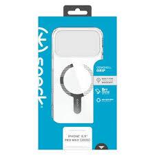 GEMSHELL Grip Magsafe Case For iPhone 15Pro In Clear/Chrome Finish