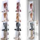 Windyun Sets 16 Large Clear Pockets Fabric Dual Sided Hanging Shoe Rack for Closets Hanging Shoe Organizer with Rotating Hanger Boot Organizer for Storage Men's and Woman's Boots(White)