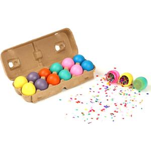 Easter Confetti Eggs, Cascarones Colorful Confetti Filled (Pack of 3 - Total 36 eggs)