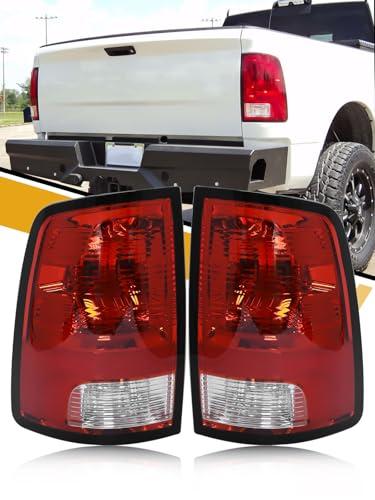CLERYYE Tail Lights Assembly Compatible With 2009-2018 Dodge Ram 1500 2500 3500 Pickup Taillights Halogen Brake Rear Lamps Replace # 55277415AD 55277414AE, Driver and Passenger Side