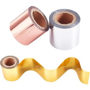 SUPERFINDINGS 3 Colors 30m/Roll Hot Foil Stamping Paper 4cm Wide Heat Transfer Foil Paper Metallic Hot Foil Rolls for Foil Quill/Heat Foil Pen Card Making Sparkling Scrapbooking Crafts (40mm Width)