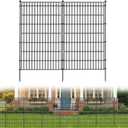 5 Panels No Dig Garden Fence Animal Barrier, 44in(H) × 11.8ft(L) Decorative Metal Outdoor Dog Fence, Rustproof Pet Fencing for Yard, Patio, Flower Bed -Temporary Fencing| Easy to Install