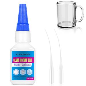 Fast Curing Glass Glue, Super Glue for Glass with Anti-Clog Cap, Waterproof, Heat-Resistant, Acrylic Glue Clear Repair Heavy Duty for Acrylic, Crystal, Mirror and More (1 Pack)