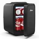 BEICHEN Mini Fridge, 4 Liter/6 Can Portable Refrigerator for Bedroom Office Dorm Car– Fast Cooling, Low Noise, 100-125V AC/5-12V USB Small Compact Refrigerator for Skincare, Food, Drinks (Black)
