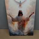 Framed Jesus Canvas Wall Art White Dove 12x16 Ready To Hang In Churches | Framed Jesus Canvas Wall Art With White Dove Faith Decor For Living Room Bedroom Or Church 12x16 Inch Ready To Hang