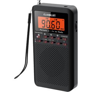 RD218 shortwave Radio FM/AM/SW Band Transistor Powered by AA Batteries with Key Backlight LCD Display Digital Alarm Clock Sleep Timer,Best Reception,Best Sound Quality Mini Radio for Running