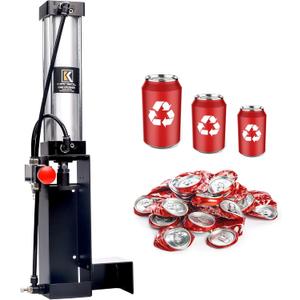 Pneumatic Can Crusher with Auto Feed  Wall Mounted 12oz/16oz/24oz Aluminum Can Crusher, Ideal Holiday Gift for Home & Office  Black