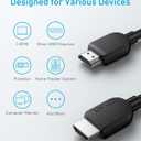 Anker HDMI Cable 8K@60Hz, 10FT Ultra HD 4K@120Hz HDMI Cord,48 Gbps Certified Ultra High-Speed,Compatible with PlayStation 5,Xbox,Samsung TVs,and More (Black)