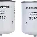 2PCS 33417 Fuel Water Separator Filter Fit for Ford E-250 E-350 F-250 F-350Econoline Club Wagon, F-59 Commercial Stripped Chassis for International 1452SC 1652SC 4600LP 4600UH S1654LP