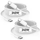 USB C to USB C, 240W USB C Cable, 6.6ft C to C Cable Fast Charging for Macbook Pro/Macbook Air, iPad Pro 12.9-inch, iPhone 15/Pro Max/Pro/Plus, Samsung Galaxy S23,Compatible 140W/100W /65W/45W/35W/20W