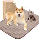 MICROCOSMOS Summer Cooling Mat & Sleeping Pad- Water Absorption Top, EZ Clean, Easy Carry, Materials Safe. Keep Cooling for Pets, Kids and Adults.(Brown, 28" x 22")