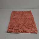 ACCUMTEK Striped Coral Bathroom Rug Mat 24"x17" Ultra Soft, Non Slip Chenille Bath Rugs, Absorbent Plush Shaggy Bath Mats for Bathroom, Bedroom, Kitchen, Shower, Tub