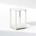 Furinno Turn-N-Tube Nightstand, Bedside Table, White/White (1-Tier)