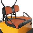 Golf Cart Seat Covers for EZGO TXT 1994-2013 Front Seat Covers Thicken Breathable Mesh with Vinyl Leather Fits OEM Ordinary Cushion Covers No Nail Easy to Install Black & Orange