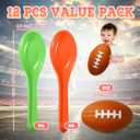 12 Pack Football Spoon Race Game Set Mini Foam Sports Ball Indoor Outdoor Sports Activity Stress Relief Balls School Carnival Prize Toys for Girls Boys Adults Birthday Party Game