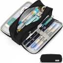 Black Pencil Case large Capacity Pencil Pouch, Pen Case, High-Capacity Zipper Pouch, Storage Organizer for School and office Supplies Earbuds Chargers Cables Makeup organizer