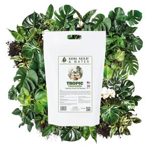 Soil Seed & Water Tropic Treasure Tropical Potting Mix – Rich Soil for Exotic Plants, Hibiscus & Monstera - Indoor Plant Mix - OMRI Listed (EXP 09/30/26)