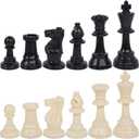 Juegoal Plastic Chess Pieces Only, 32 Pieces Each Chessmen Pieces, 3.75 Inch King Figures Chess Game Pawns Figurine Pieces, Replacement of Missing Piece