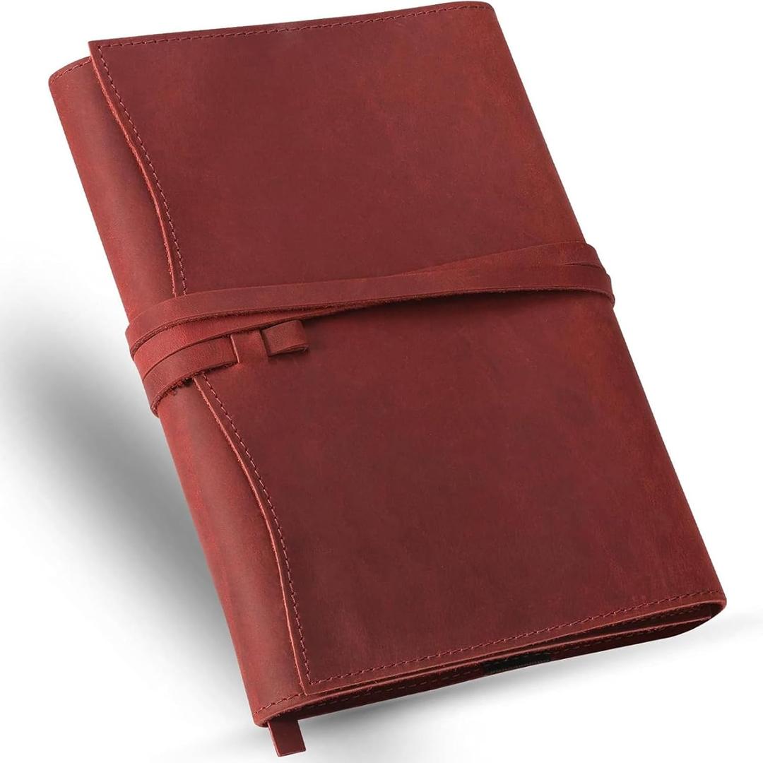 Jack&Chris Leather Bible Cover, Leather Book Cover for Men and Women, Bible Holder Strap Bible Cover Gifts, JC61-12M