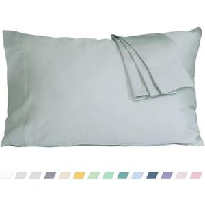 Pillow Cases, Standard Queen Size Cotton Percale Weave Pillowcases, Pre-Shrunk Breathable and Hypoallergenic Pillowcases, Set of 2 (2 Piece Standard/Queen 20 Inch x 30 Inch, Storm Gray)