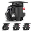 Nefish Leveling Casters Wheels with Ratchet Arm 6600 LBS, Heavy Duty Retractable Caster Wheel, Plate Swivel Workbench Castors, Durable Nylon Wheels & Leveling Feet for Machine, Industrial, Equipment