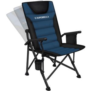 Supperella Movable Backrest Camping Chair for Adults with Cup Holder Folding Lawn Chairs for Outdoor Activities, Sports, Travel & Picnic