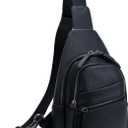 Alldaily Large Sling Bag for Women Crossbody Purse Leather Fashionable Trendy Chest Bag for Travel, Fanny Pack (Black)