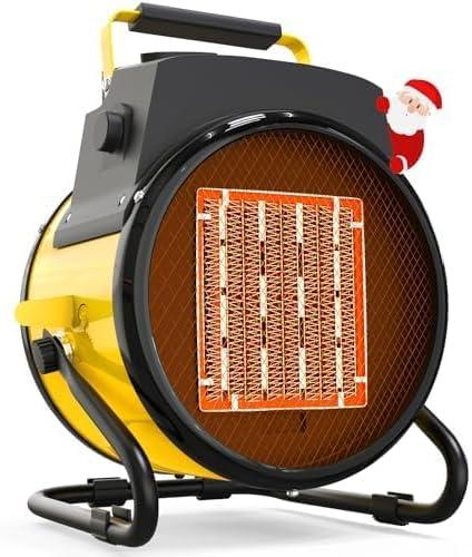 Outdoor Heater for Patio, 1500W Electric Garage Outdoor Heaters with 3 Modes, 3s Fast Heating, with Overheat Protection, Electric Space Heaters for Patio, Garage, Greenhouse, Office (Yellow)