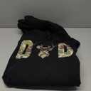 Old School Camo Dad Hunting, Camouflage Deer Father's Day Pullover Hoodie, Size XL