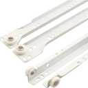 Prime-Line R 7211 Drawer Slide Kit  Replace Drawer Track Hardware  Self-Closing Design Fits Most Bottom/ Side-Mounted Drawer Systems 17-3/4 In. Steel Tracks, Plastic Wheels, White (1 Pair)