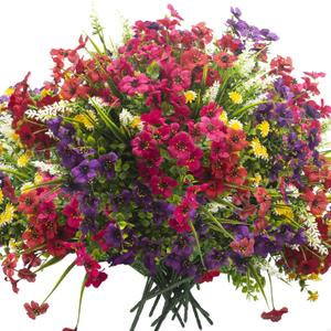 Grunyia 20 Bundles Artificial Flowers Outdoor No Fade UV Resistant Fake Plastic Flowers Faux Plants for Garden Patio Porch Window Box Home Wedding Farmhouse Hanging Dcor 13.8 in