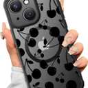 SEXYMOM Magnetic for iPhone 14 Plus Case - Wireless Charging Compatible,Military Drop Tested Cover,Cute Floral Design for Women and Girls,Slim Fit Translucent Matte Phone Case - Cherry