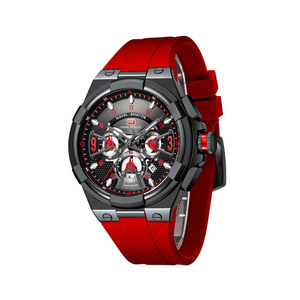 MF MINI FOCUS Mens Watches Unique Hollow Casual Wrist Watch (Chronograph/Waterproof/Luminous/Calendar/24 Hour) Silicon Band Fashion Watch for Men
