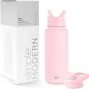 Simple Modern Water Bottle with Straw and Chug Lid Vacuum Insulated Stainless Steel Metal Thermos Bottles | Reusable Leak Proof BPA-Free Flask for Sports, Gym | Summit Collection | 32oz, Blush
