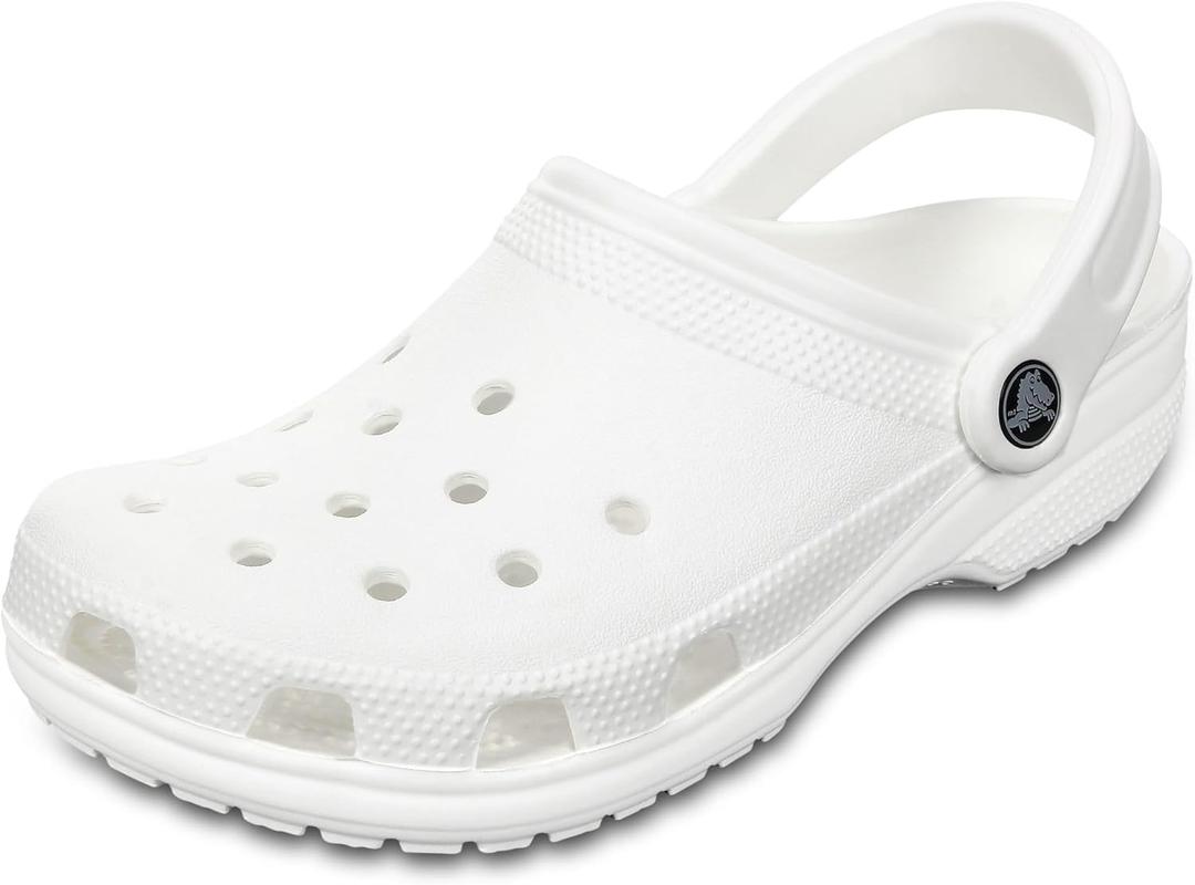 Crocs Unisex-Adult Classic Clogs, White, 8 Men/ 10 Women