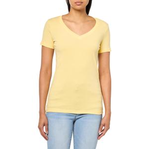 Eddie Bauer Women's Short Sleeve Favorite Vneck Tee Yellow (Yellow), Small