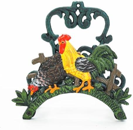 Sungmor Heavy Duty Cast Iron Hose Holder, Garden & Yard Decorative Cocks Wall Mounted Hose Butler, Water Pipe Holds, Rack, Hanger, Antique Wall Decorations