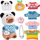 Capybara Plush with 9 Pcs Capybara Costume, Kawaii Dress Up Capybara Stuffed Animal, Dress Up Cute Capybara Plushies for Kids Girls Boys