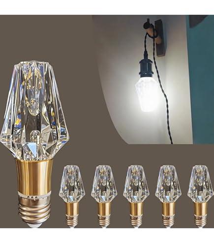 E12 LED Bulb 5W,85-265V 6500K White Light Edison Screw Light,Decorative Atmosphere Lamp for Home/Restaurant, E12 Base Imitation crystal Style Bulb, Professional Decorative Lights (1 Count E12-B004)