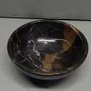 Gusto Nostro 8" Luxury Black Marble Decorative Bowl for Coffee Table - Elegant Decorative Fruit Bowl for Kitchen Counter - Heavy Stone Entryway Catch All for Keys, Potpourri Holder Centerpiece, Medium (Black and Gold)