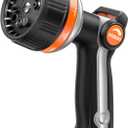 VOXON Hose Nozzle Heavy Duty 10 Spray Patterns - Metal Garden Water Hose Sprayer with Thumb Flow Control | On Off Valve, Nozzle Sprayer for Lawn & Plant Watering, Car & Pet Washing (With Replacement Seal Gaskets, Black)