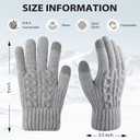 Winter Gloves for Women Cold Weather Warm Touch Screen Fleece Lined | Womens Winter Thermal Gloves,Dual-Layer Knit Elastic Cuff Texting Glove, Men Soft Mittens,Running Driving Hiking Cycling,Gift (Gray)