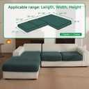 OHSIO Couch Cushion Covers for Sectional Sofa, Stretch Soft Sofa Slipcovers Washable Wear-Resistant Universal Furniture Protector for Living Room(2 Seaters Covers+1 Chaise Cover, Green)