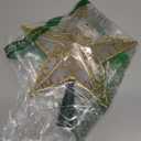 JOIEDOMI 9 inch Silver PVC Star Christmas Tree Topper, with 10 Warm White Light Glitter Swirl Battery Powered Indoor Decorations for Home Holiday Xmas Party