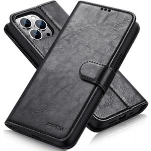 for iPhone 13 Pro Wallet Case, Luxury Leather Phone Case with Card Holder, Magnetic Stand, Shockproof Flip Cover for iPhone 13 Pro 6.1 inch, Black