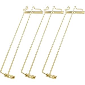 14-Inch Gold Wine Glass Rack - Under Cabinet Stemware Wine Glass Holder for Bar Kitchen (1 Rows, 3 Pack)