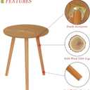 AWASEN Round Side Table, Small End Table for Living Room, Modern Accent Coffee Side Table with Solid Wood Legs for Small Space, Easy Assembly, Brown, round, 16-inch diameter x 19.5-inch height